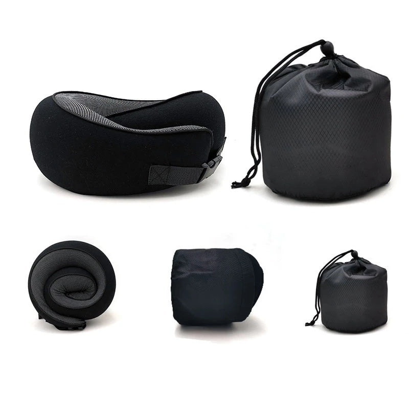 Travel Neck Pillow Non-Deformed Airplane Pillow Travel Neck Cushion Durable U-Shaped Travel Memory Cotton Nap Neck Pillow Gronata