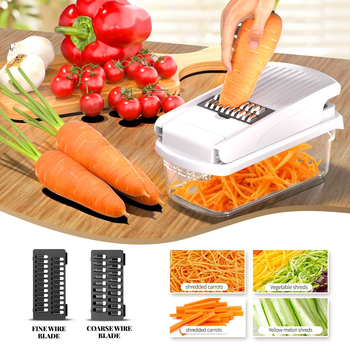 Household Multi-function Vegetable Chopper Kitchen 15-in-one Gronata