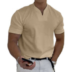 Summer Short Sleeve Shirt Men Fitness Plus Size Sports T-Shirt Elastic Cotton Pocket Gronata