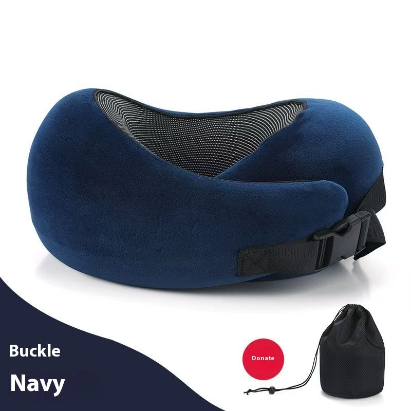 Soft Memory Foam Travel Neck Pillow U Shape Adjustable Support Comfortably Sleeping On Plane Car Office Noon Break Gronata