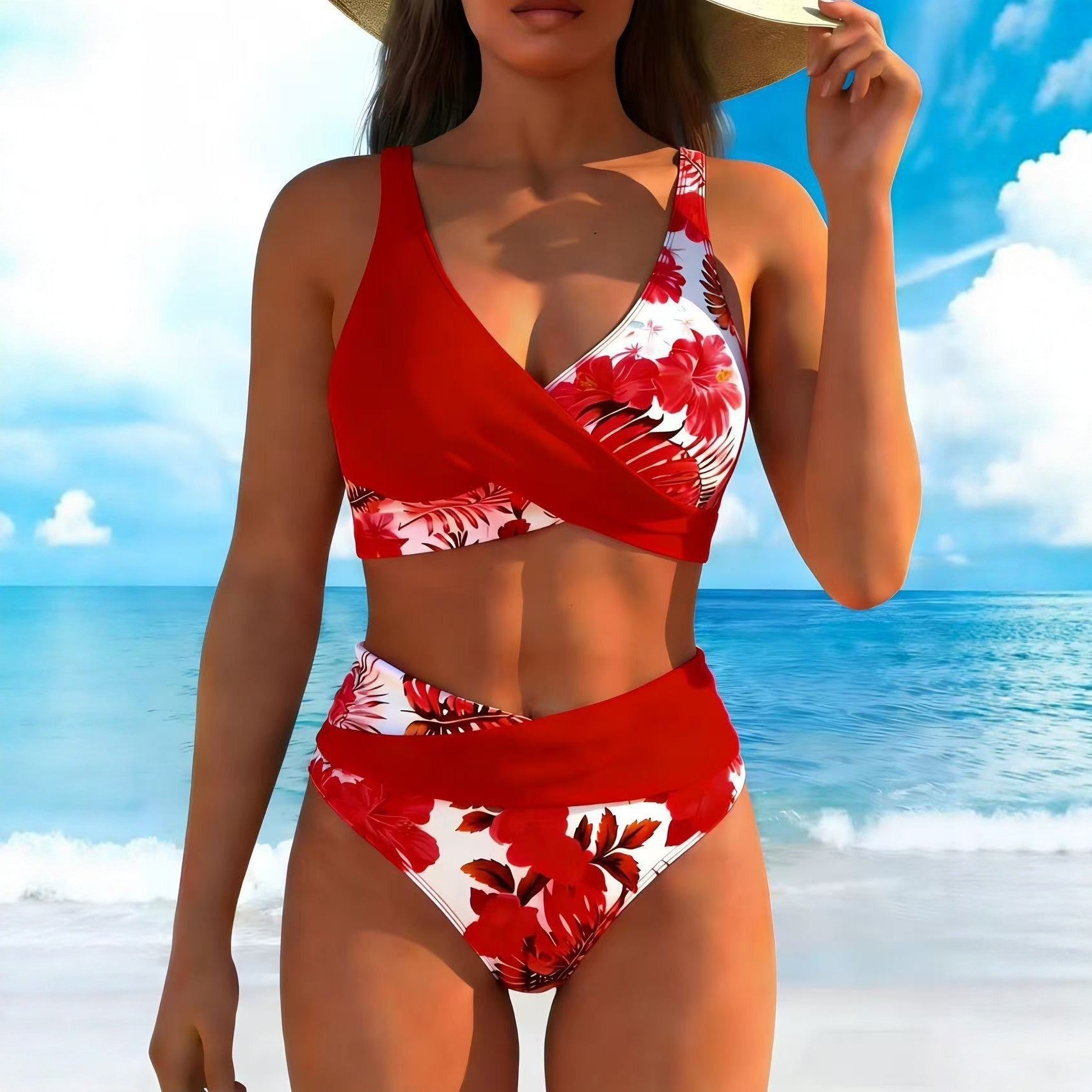 Women's Floral Print Bikini Casual Set Gronata