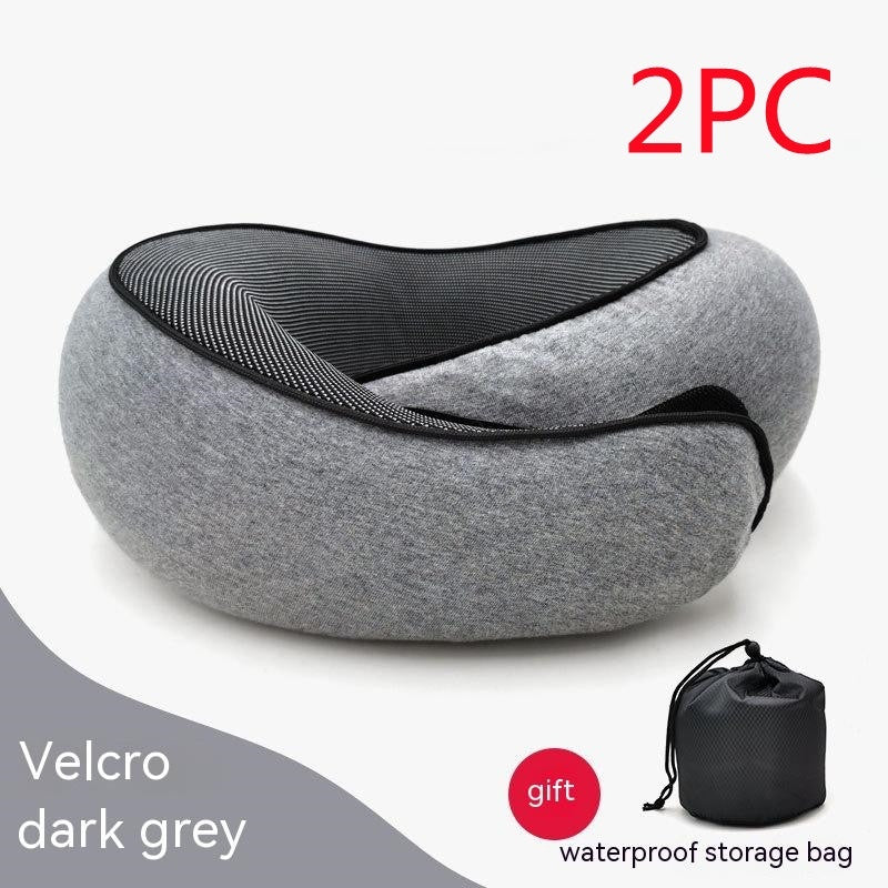 Travel Neck Pillow Non-Deformed Airplane Pillow Travel Neck Cushion Durable U-Shaped Travel Memory Cotton Nap Neck Pillow Gronata