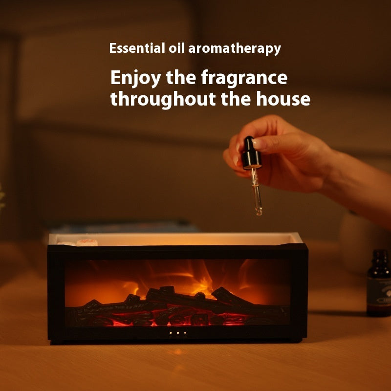 New Flame Aromatherapy Machine Colorful Essential Oil Diffuser Home Large Fog Volume Flame Humidifier 3D Flame Fireplace Machine Gronata