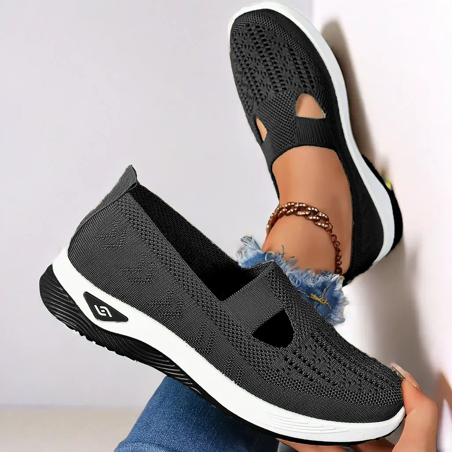 Mesh Flats Shoes Fashion Breathable Non-slip Soft Bottom Casual Shoes For Women Gronata