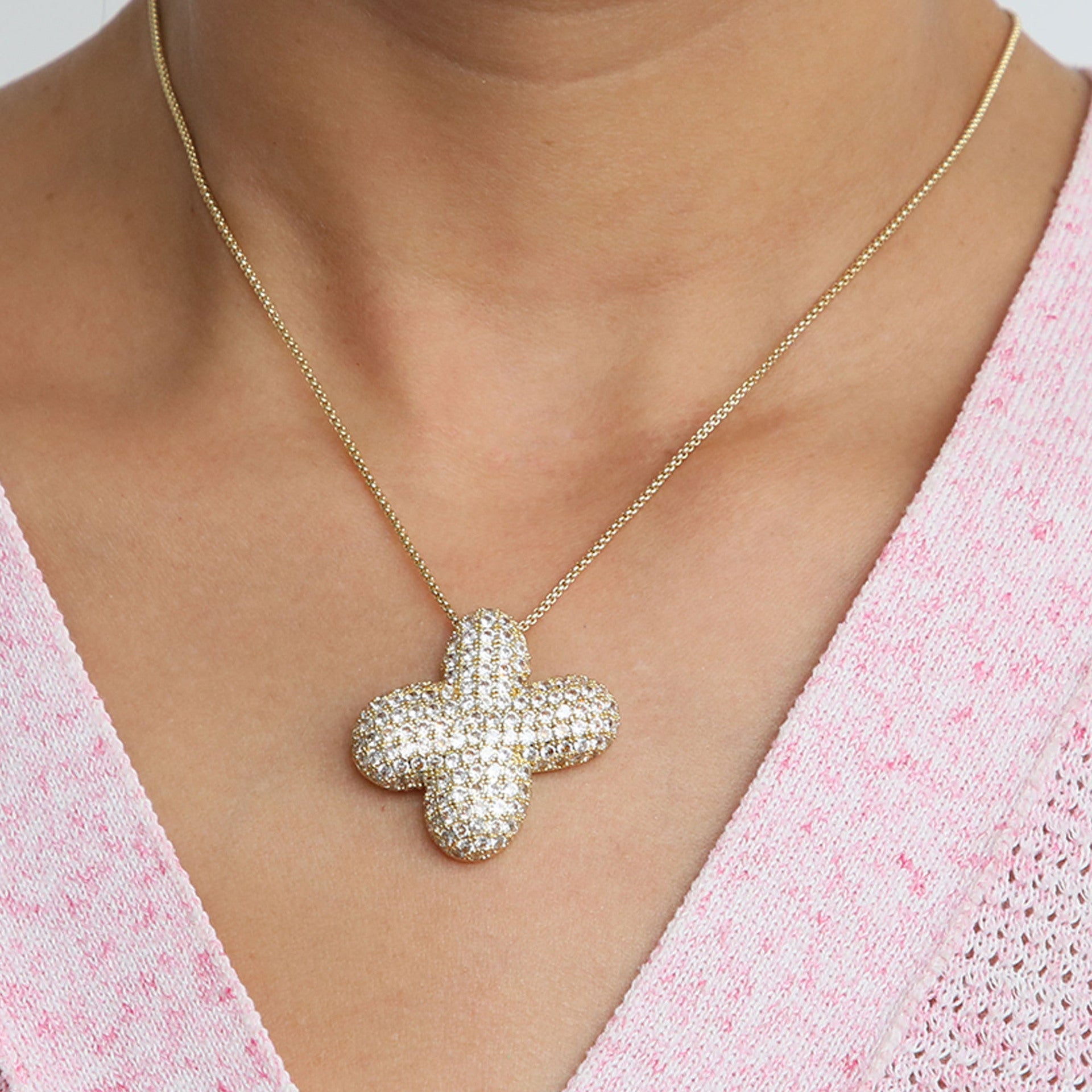 Bubble Initial Diamond Necklace Gronata