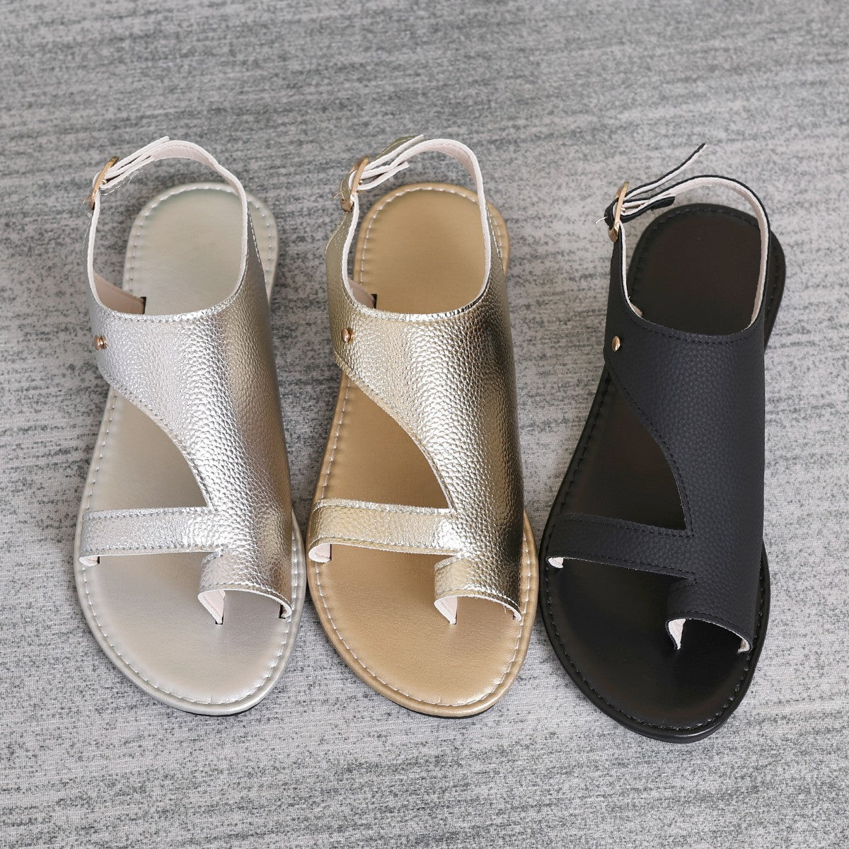 Women's Fashion Plus-Size Flat Closed-Toe Sandals Gronata
