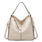 Hobos Zipper Bucket Bags With Adjustable Shoulder-strap Handbags Temperament High Capacity Messenger Shoulder Bag For Women Gronata